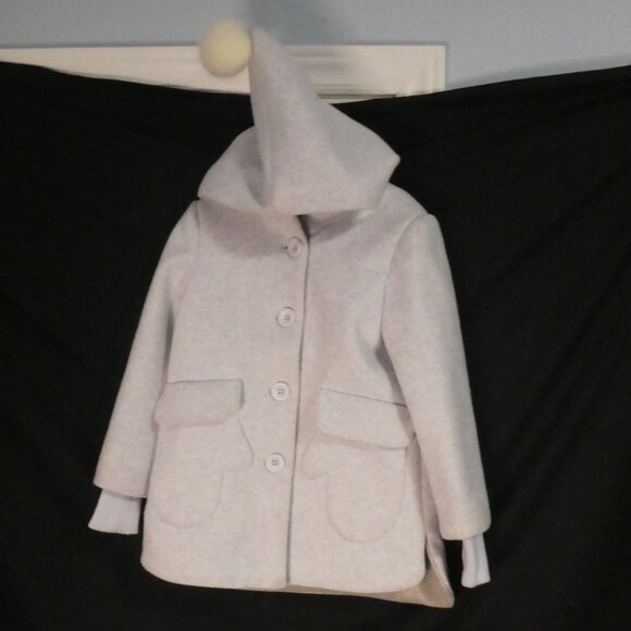 Y.B. SHI | 120/64 (approx ages 5-6 years) | Children's Grey Hooded Coat - Picture 2 of 16